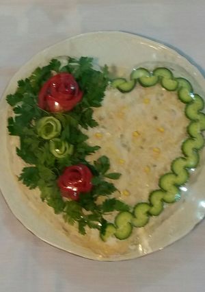 عکسی از دستور تزئین سالاد الویه