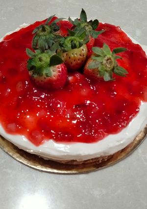 A picture of Strawberry cheese cake.