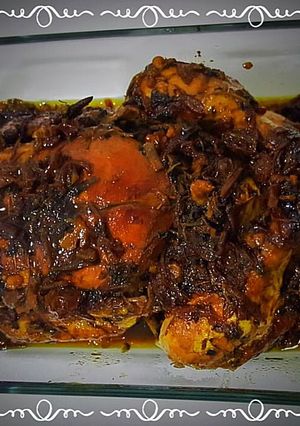 عکسی از دستور مرغ شکم پر
