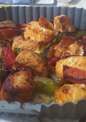 Foto de Espetadas de salmão com pimentos