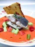 Orata scottata su gazpacho