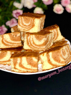 عکسی از دستور کیک دورنگ