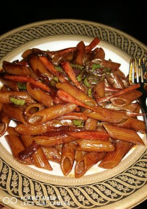 صورة لوصفة مكرونه بالخضار 😋