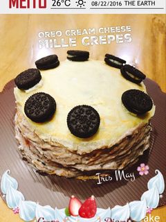 Foto resep Oreo Cream Cheese Mille Crepes cake