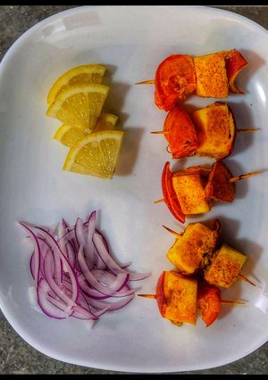 பன்னீர் டிக்கா(paneer tikka recipe in tamil) செய்முறை முக்கிய புகைப்படம்