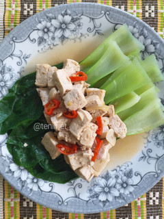 Foto resep Pokcoy Siram Tahu Masak Kecap Inggris