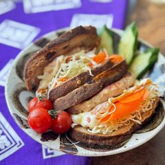A picture of Chicken Cheese Sandwich and Obento.