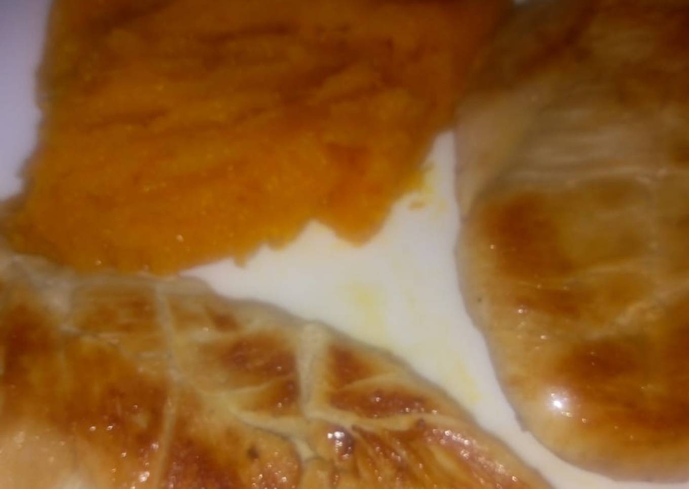 Churrasquitos de 🐣 con puré de calabaza