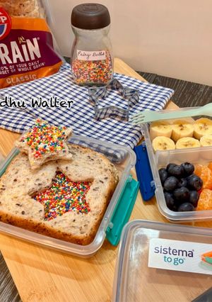 A picture of Fairy Bread Toast in Tiffin Trix Lunch Box.