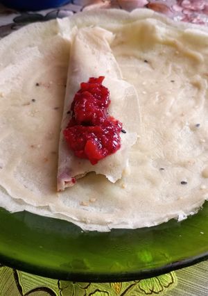 Una foto de Panqueques de mandioca con sésamo