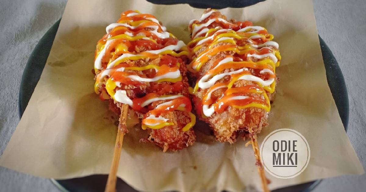 Korean-style french fries corn dog (Gamja-hotdog: 감자핫도그) recipe by Maangchi