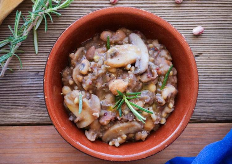 Zuppa di legumi, cereali e funghi ❤️🍛