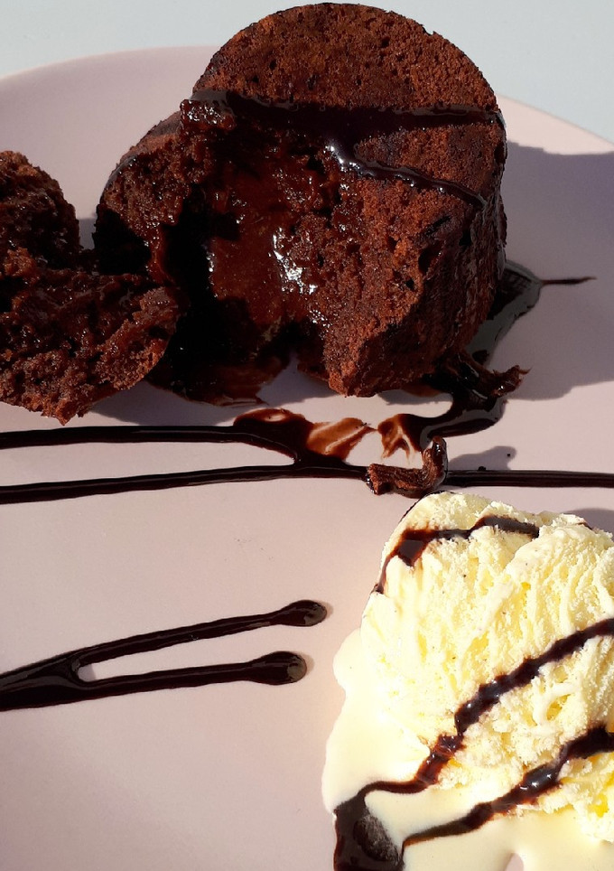 Una foto de Coulant de chocolate