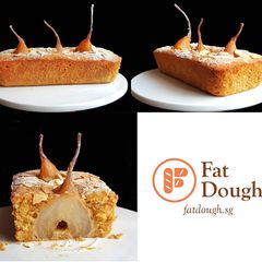 A picture of Poached Pears Almond Cake.