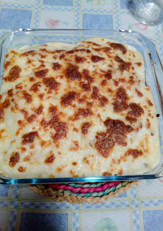Una foto de Coliflor con bacon gratinada