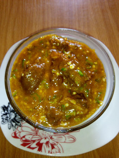 A picture of Ogbonor with Okro soup.