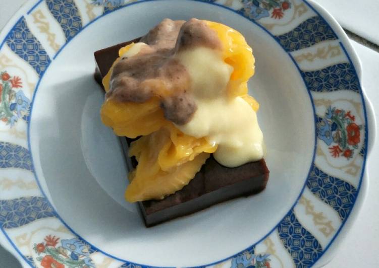 12 Resep: Puding coklat dengan es krim mangga dan fla Kekinian