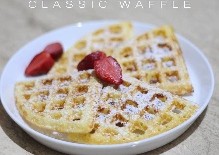 Resep Classic Waffle krispy Homemade yang Enak Banget