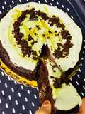 Microwave baked jaggery cake with dash of honey