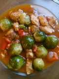 Coles de bruselas con pollo