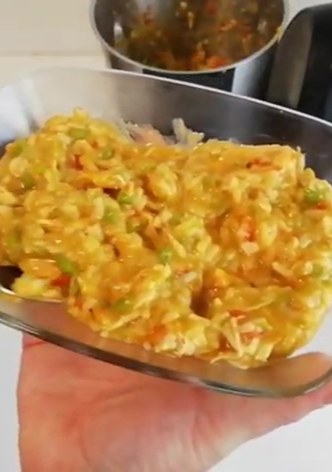 Una foto de Arroz cremoso con pollo 