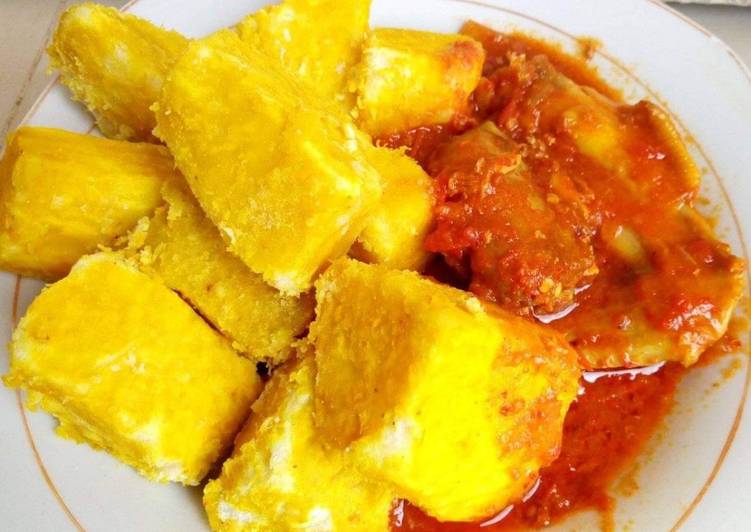 Recipe of Tasty Yam and palmoil sauce Cooking Basics for Newbies