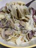 Spaghetti putih - Carbonara tanpa telur