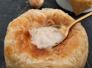 Foto resep Puff pastry cream soup/ zuppa soup