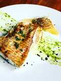 Sama a la plancha con espuma de batata 🍠