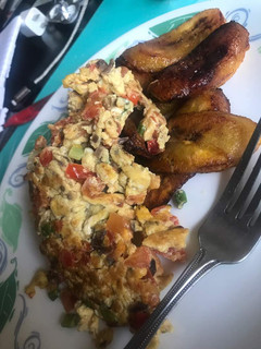A picture of Fried Plantain and Scrambled Eggs.