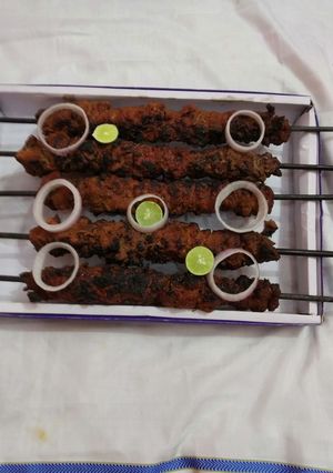 A picture of Mutton seekh kabab.
