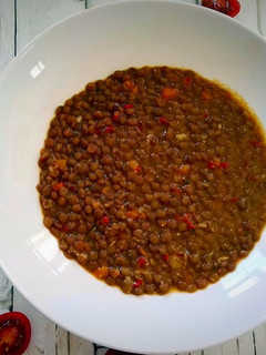 Una foto de Lentejas con bacalao