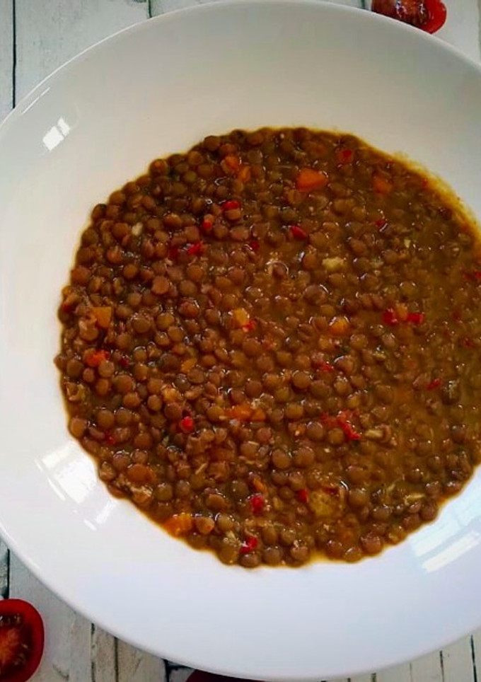Una foto de Lentejas con bacalao