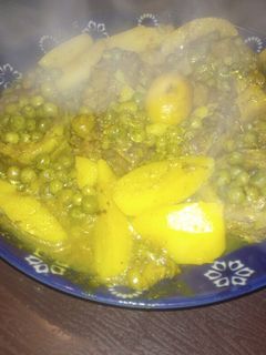 صورة لوصفة لحم بالقوق والجلبانة
