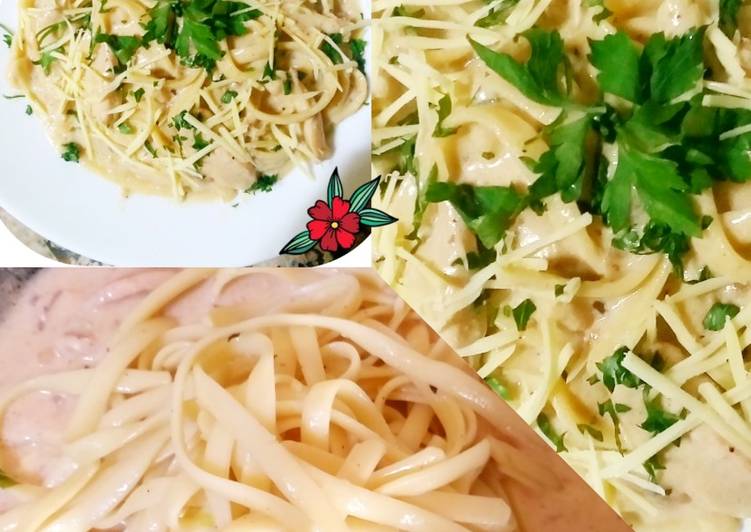 Comment Servir Alfrido pasta au champignon