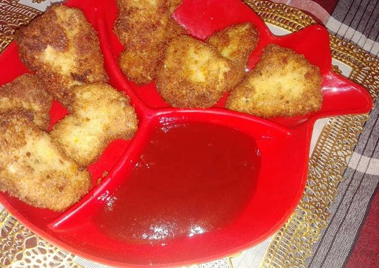 Easiest Way to Make Super Quick Homemade Cheezy Chicken nuggets