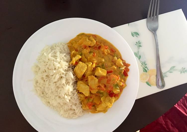 Pollo al curry a mi manera