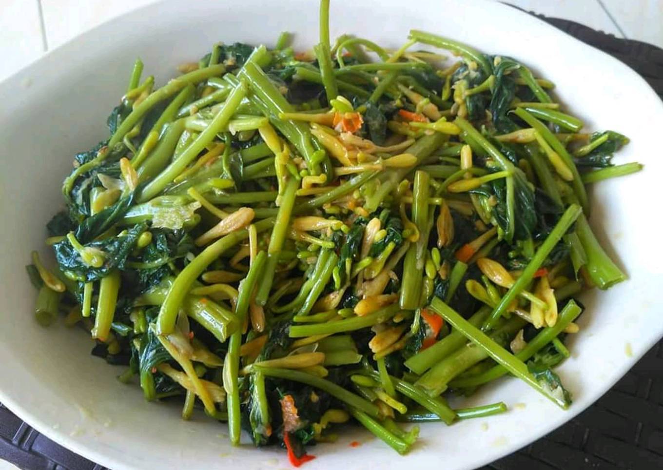 Sayur kangkung bunga pepaya (non msg)