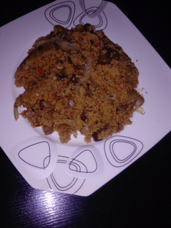 A picture of Couscous, beans and liver porriage...