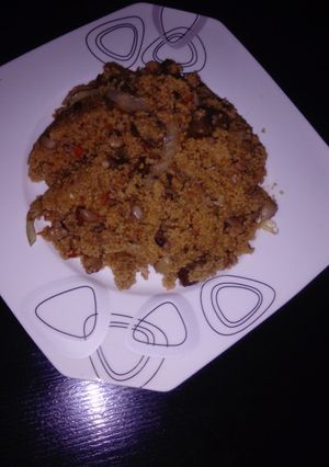 A picture of Couscous, beans and liver porriage...