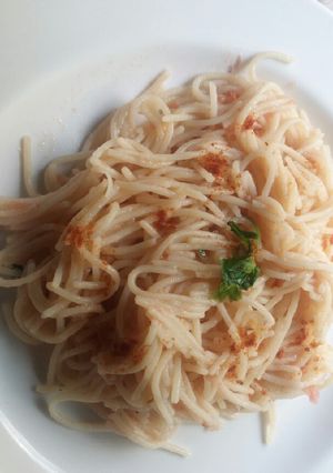 A picture of Spaghetti in cayenne pepper.