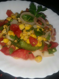 A picture of Sweet Corn Salsa in tangy Vinaigrette #AuthorMarathon.
