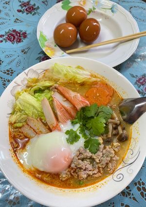 รูปของ มาม่าต้มยำไข่ออนเซ็น