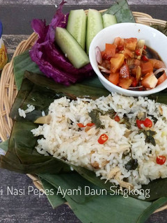 Foto resep Nasi Pepes Ayam Daun Singkong