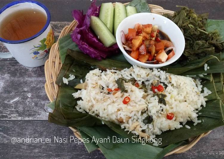 Nasi Pepes Ayam Daun Singkong