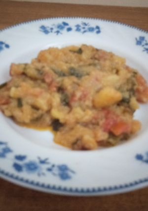 A picture of Aloo hari pyaz ka bhurta.