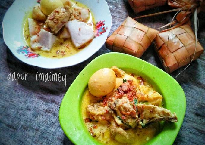 Opor ayam dan telur (ayam potong)