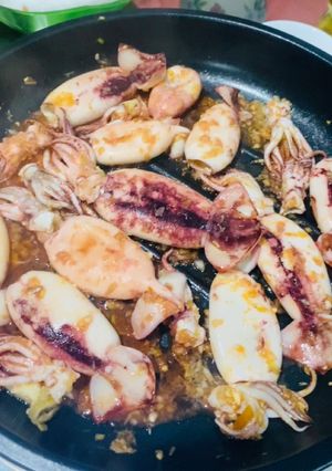 Hình của món Mực nướng sa tế.
