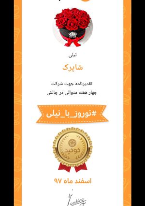 عکسی از دستور تقدیرنامه