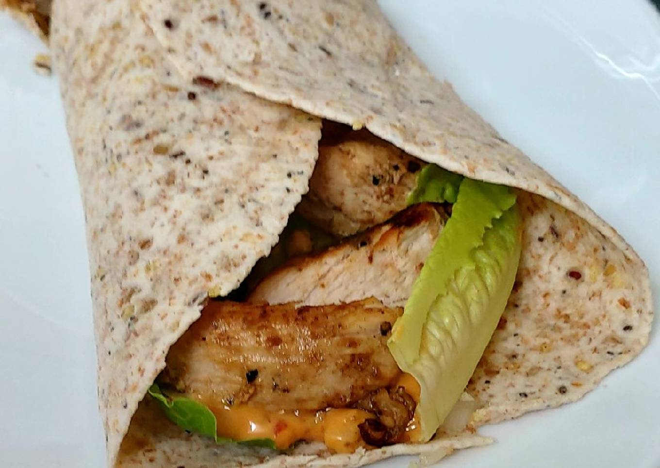 My Char grilled Chicken in a wrap 😋